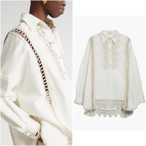 NWT Zimmermann ILLUMINATE TRIMMED SHIRT